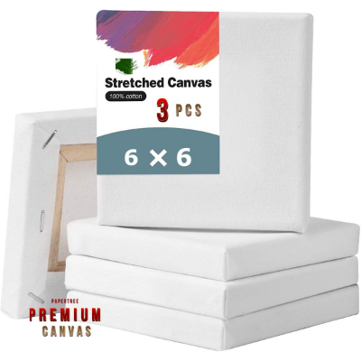 Picture of White Premium Canvas 6 X 6 Inch - 3 Pcs