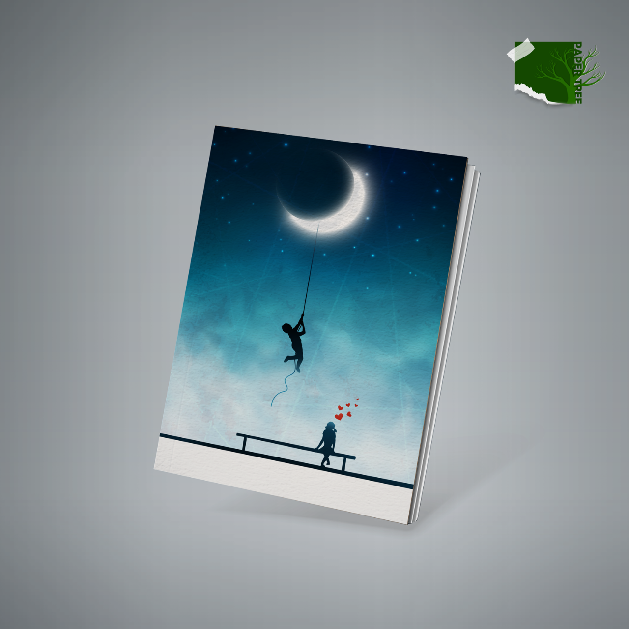 Picture of Papertree Rulled Note Book (Romantic moment on moonlight night)