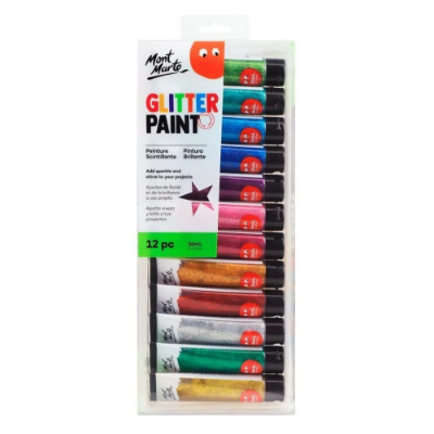 Picture of Mont Marte Glitter Paint 12pc x 36ml