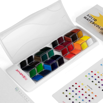 Picture of Miya জল রঙের পেইন্ট সেটে 36 টি প্রাণবন্ত রঙ, শিল্পীদের, শিক্ষার্থীদের, প্রাথমিক এবং বাচ্চাদের জন্য পোর্টেবল কেসে জল রঙের পেইন্টিং কিট, ভ্রমণের জল রঙের সেট