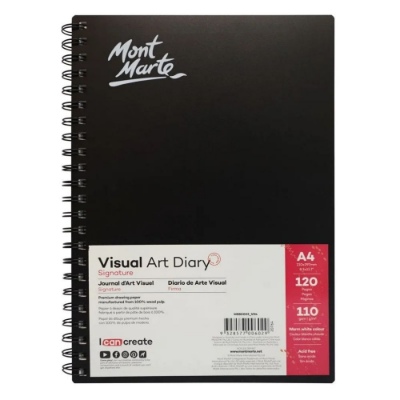Picture of Mont marte ভিজ্যুয়াল আর্ট ডায়েরি স্পাইরাল বাউন্ড হোয়াইট পেপার a4 110gsm 120 শীট
