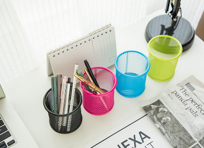 Picture of রঙিন পেন হোল্ডার ধাতব রাউন্ড মেশ পেন হোল্ডার 1 পিস