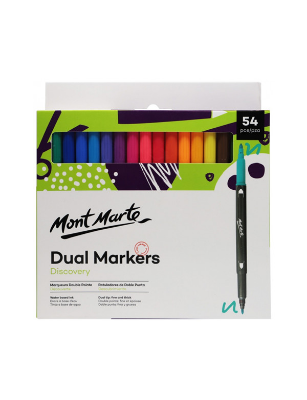 Picture of Mont Marte Dual Art Marker Fine & Brush Tip 54pc