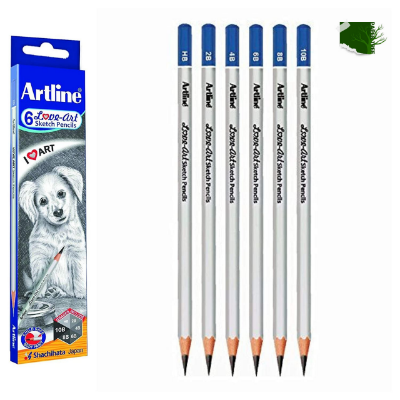 Picture of Artline HB, 2B, 4B, 6B, 8B, 10B Sketch Pencil Set