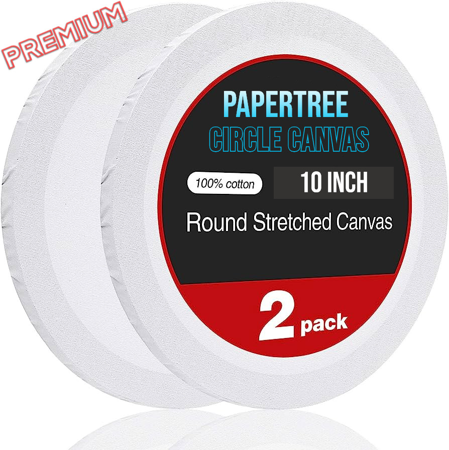 Picture of Papertree Premium white Round Canvas 10 Inch- 2pcs