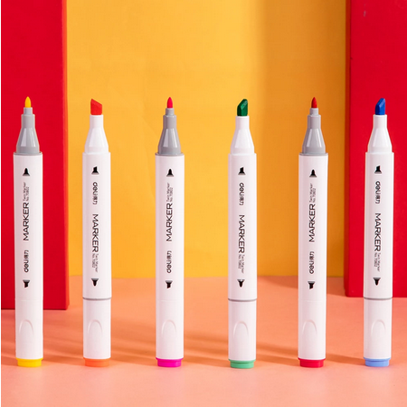 Picture of Deli E70803-60 Markers Sets 60 Colors Sketching Markers Double Head Alcohol based Pen Art School Supplies Drawing Set For Artist
