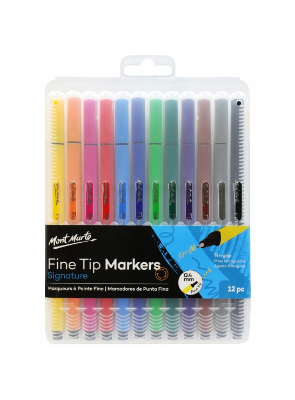 Picture of Mont Marte Fine Tip Marker 12pc Tri Grip in Case