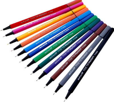 Picture of Mont Marte Fine Tip Marker 12pc Tri Grip in Case