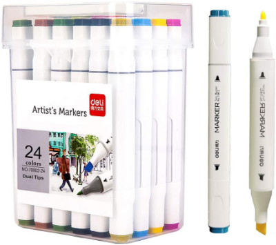 Picture of Deli Dual Tip Multi Sketch marker 12/24/36/48/60 Color