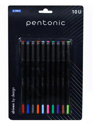 Picture of Linc Pentonic 10 Color Smooth Ball Pen - Enjoy Smooth and Colorful Writing Experience Easy to Use and Maintain - Easy flow Ink Technology