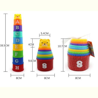 Buy 9PCS Children Fun Rainbow Cups Stacking Cups Figure Online 