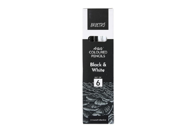 Picture of Brustro Artists Black & White Coloured Pencils Set of 3 Whites and 3 Blacks