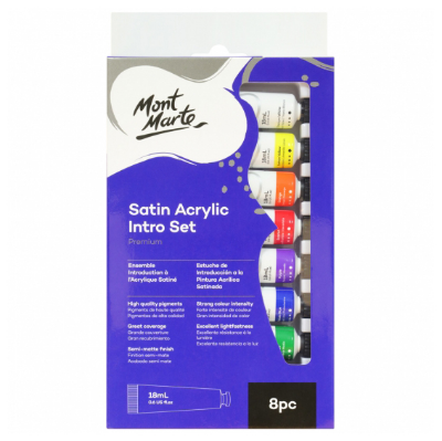 Picture of Mont Marte Satin Acrylic Paint 18ml 8pc