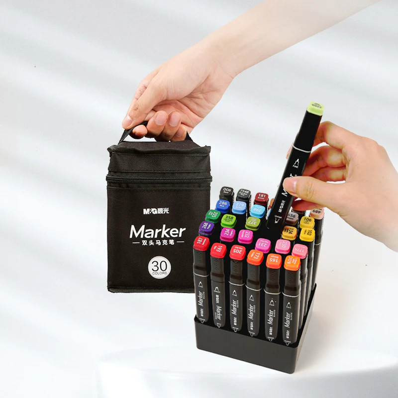Picture of M&G Art Marker Dual Head 30 Pcs Black Pack