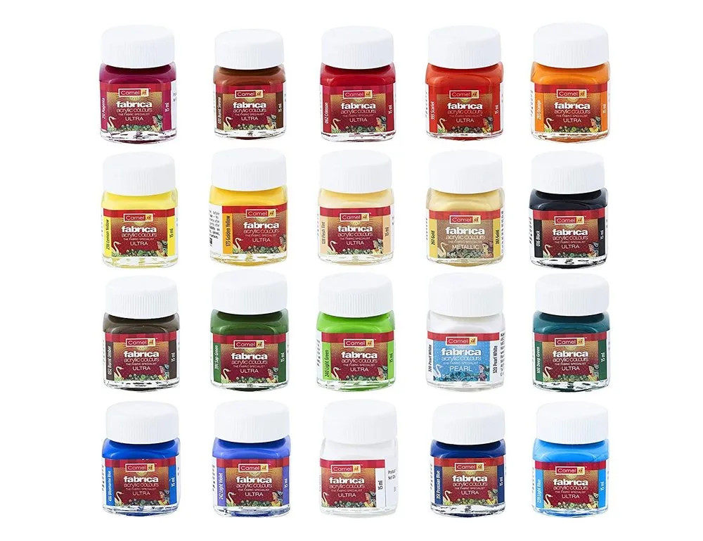 Picture of Camel ফ্যাব্রিকা এক্রাইলিক আল্ট্রা পার্ল এবং মেটালিক রঙের সেট-20 এর প্যাক - water color