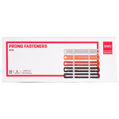 Picture of Deli 5548 Prong Plastic Fasteners - 5 Colors - 50pc (Pack)