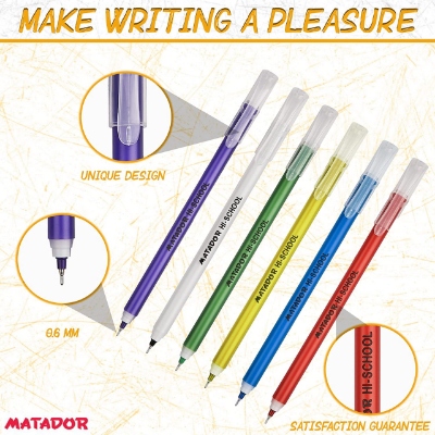 Picture of Matador Hi School Black Ball Pen - 144 pcs