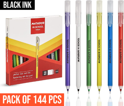 Picture of Matador Hi School Black Ball Pen - 144 pcs