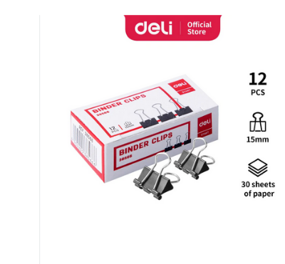 Picture of Deli Effortless Binder Clip E38566 15mm-12 Pcs