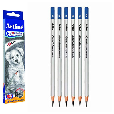 Picture of Artline HB, 2B, 4B, 6B, 8B, 10B Sketch Pencil Set