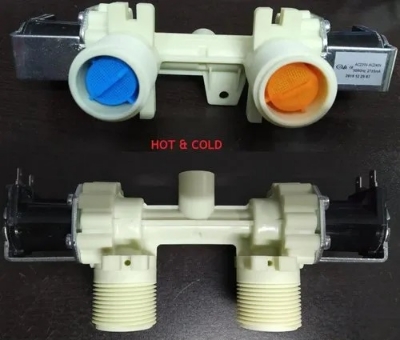 Picture of washing machine  Inlet Valve, Washing Machine Water Inlet Valve.solenoid valve for washing macheine. 2 Way Hot & Cold, universal & Suitable for LG Washing Machines.