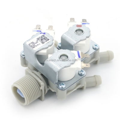 Picture of washing machine water inlet valve, water inlet valve, washing macheine.Solenoid Valve. three-way 220V AC