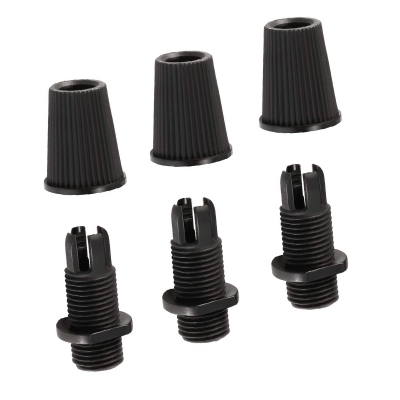 Picture of Electrical accessories. Electric light fitting. Plastic Wire lock cap M10.Tooth thread cable clip, wire grip for ceiling lamp. PVC cable gland. Cable lock 5 pic black