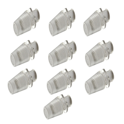 Picture of Electrical accessories. Electric light fitting. Plastic Wire lock cap M10.Tooth thread cable clip, wire grip for ceiling lamp. PVC cable gland. Cable lock 10 pic clear