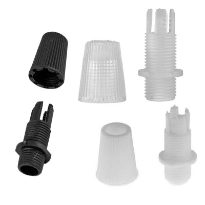 Picture of Electrical accessories. Electric light fitting. Plastic Wire lock cap M10.Tooth thread cable clip, wire grip for ceiling lamp. PVC cable gland. Cable lock 5 pic white