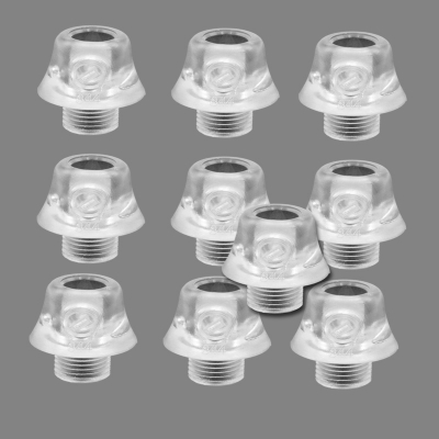 Picture of Electrical accessories. Electric light fitting. Plastic Wire lock cap M10.Tooth thread cable clip, wire grip for ceiling lamp. PVC cable gland. Cable lock 10 pic clear
