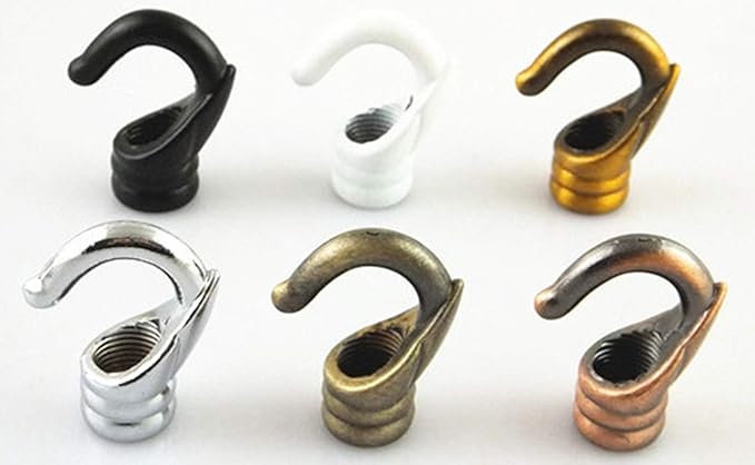 Picture of Electric lighting. Ceiling pendent light fitting. Ceiling light fixture accessories. light fitting accessories. Vintage Ceiling Rose Chandelier Hooks Retro Antique Metal Style. one metal hook