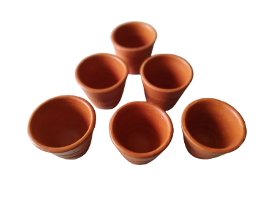 Picture of tea cup coffee cup Clay tea cup set. Clay Cup. Matir cup set. Matir Tea cup. Handmade.Clay Tea Cup. Master cup set. 6 pis in a box