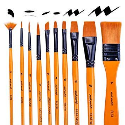 Picture of Mont Marte Signature Paint Brush Set - Acrylic Taklon Bristle In Wallet 11pc
