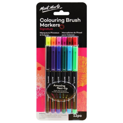Picture of Mont Marte Colouring Brush Markers 12pc