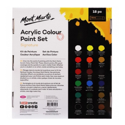 Picture of Mont Marte Acrylic Paint Set 36 ml ,18 Colour