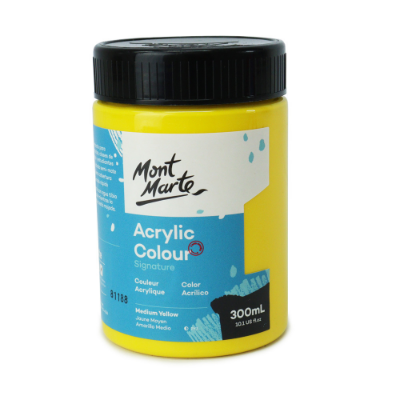 Picture of Mont Marte Signature Acrylic Paint 300ml Pot - Medium Yellow