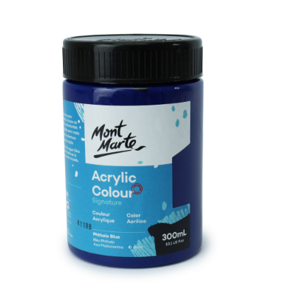 Picture of Mont Marte Signature Acrylic Paint 300ml Pot - Phthalo Blue