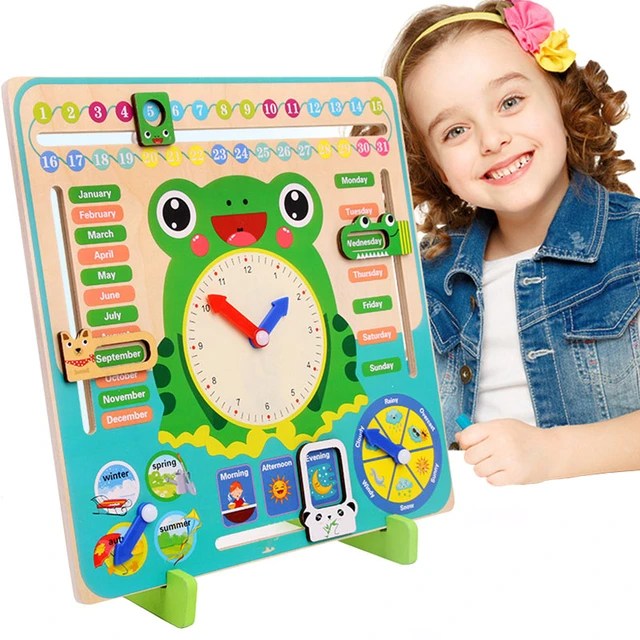 Buy Wooden Multi Functional Calender Clock Toys For Kids Online