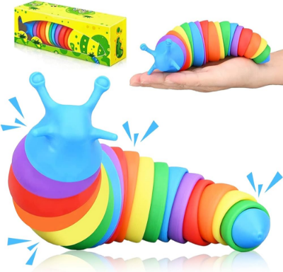 Buy Rainbow Caterpillar Shape Fidget Slug Toys Online