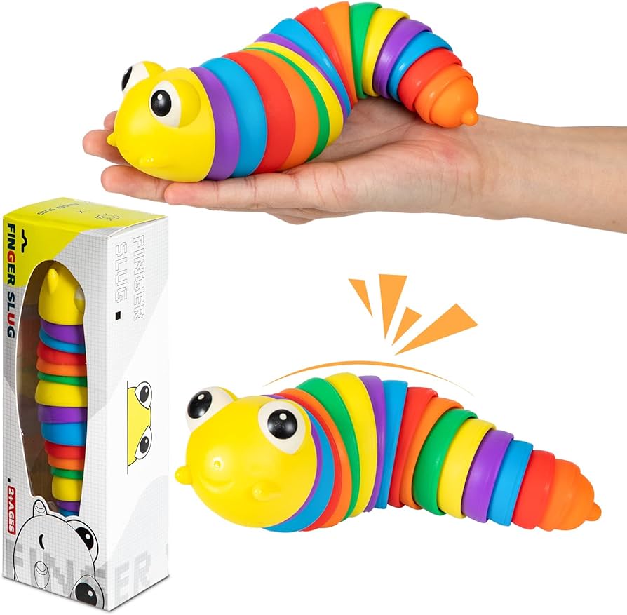 Buy Rainbow Caterpillar Shape Fidget Slug Toys Online