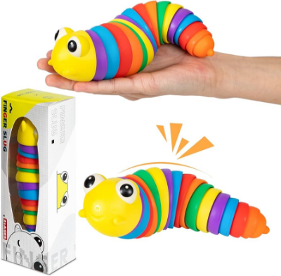 Buy Rainbow Caterpillar Shape Fidget Slug Toys Online