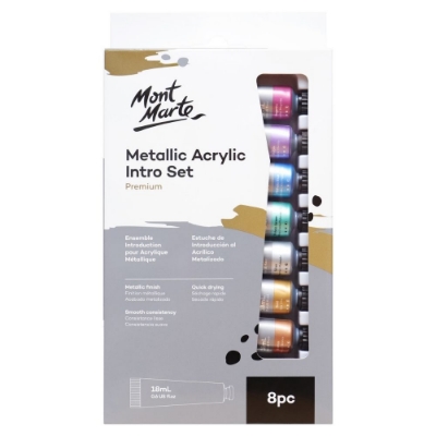Picture of Mont Marte Metallic Acrylic Paint 18ml  8pc