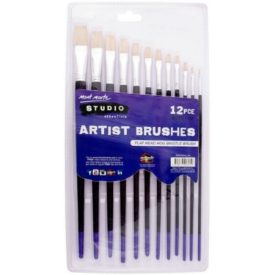 Picture of Mont Marte Studio Series Paint Brush Set Flat Sizes 1-12
