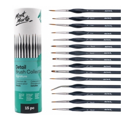Picture of Mont Marte Taklon Bristle Detailer Brush set Collection 15pc