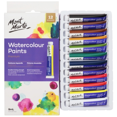 Picture of Mont Marte Premium Watercolour Paint 8ml 12pc