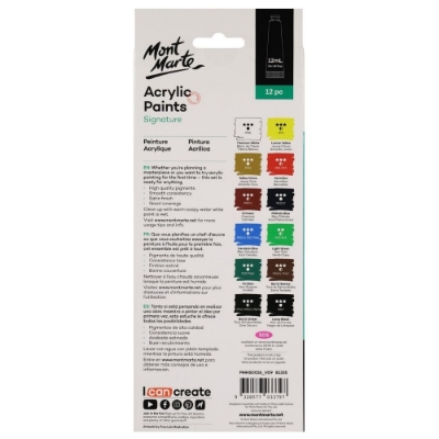 Picture of Mont Marte Acrylic Paints 12pc x 12ml