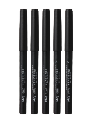 Picture of PaperTree 5 Black Fineliners Set (Round, 1.0mm, Chisel, 0.5mm, 0.2mm)