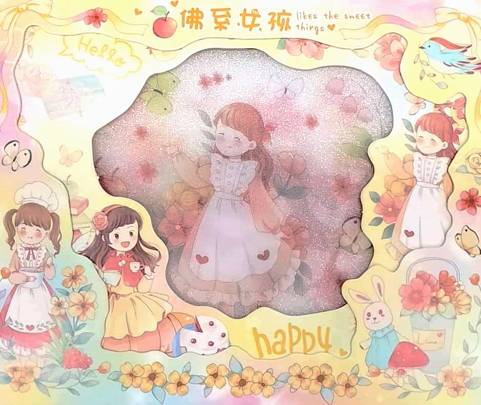 Picture of Printed Washi Sticker Set of 08 Pcs Multicolor