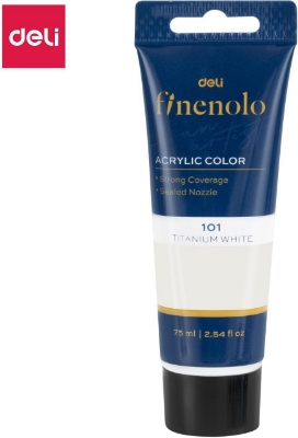 Picture of Deli Finenolo EC75-W Acrylic Paint 75ml Tube - Titanium White