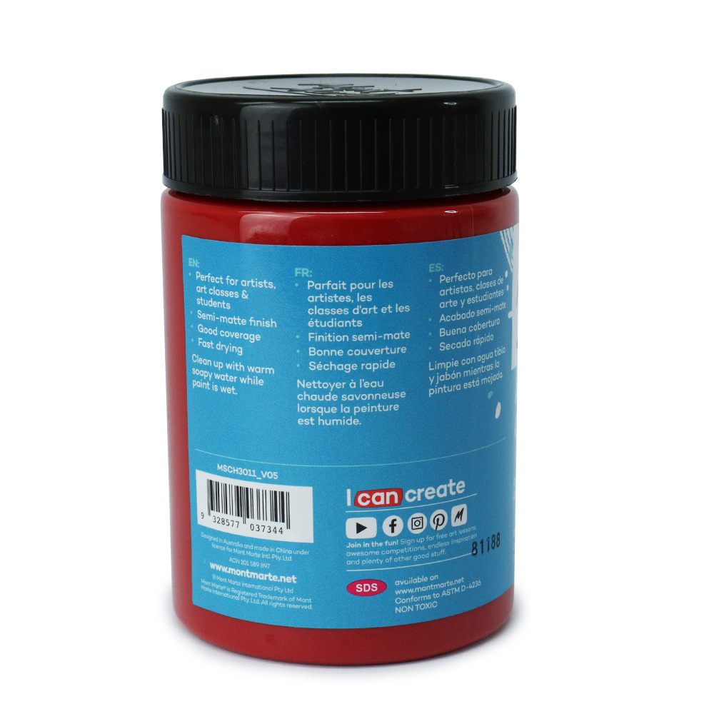 Picture of Mont Marte Signature Acrylic Paint 300ml Pot - Vermillion
